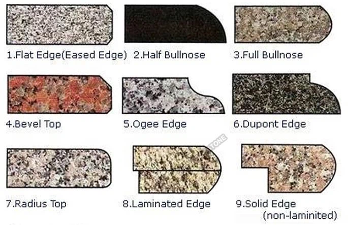 countertops edges for artificial nano crystal glass