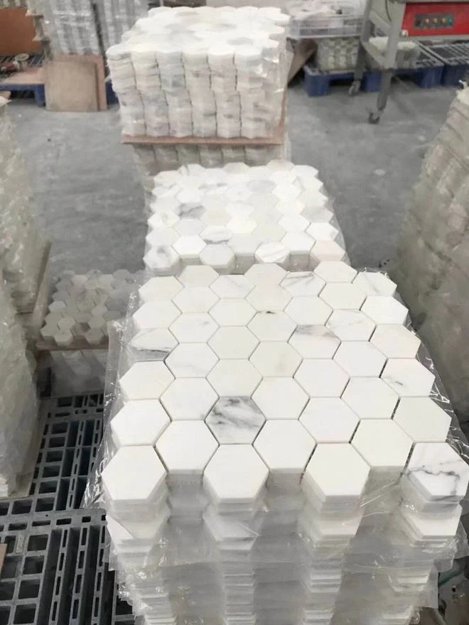 White marble mosaic tiles (3)(001)