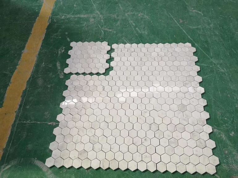 White marble mosaic tiles (4)
