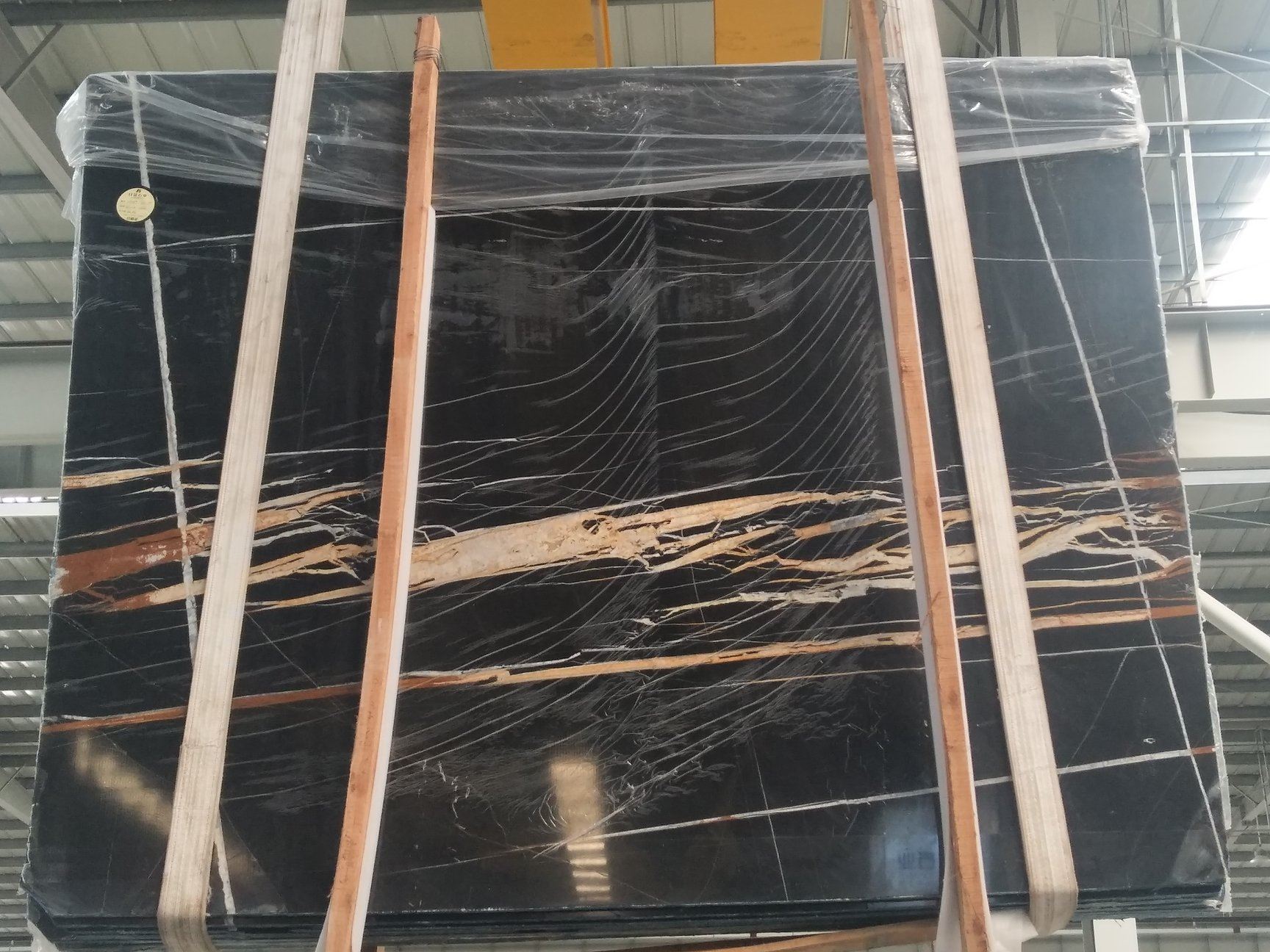 black marble with golden veins