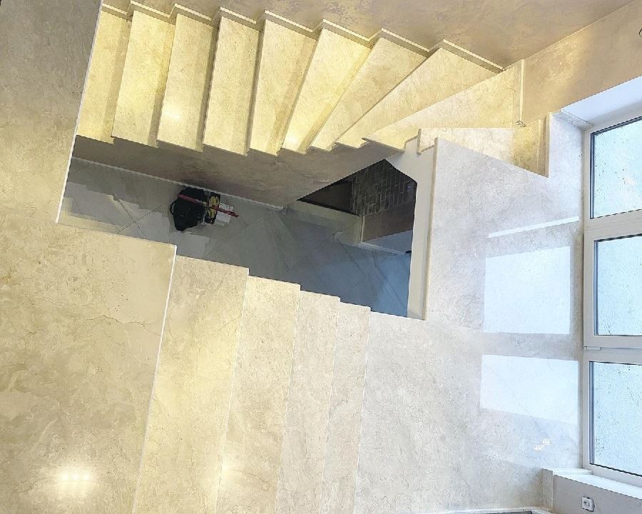 crema nova marble stair
