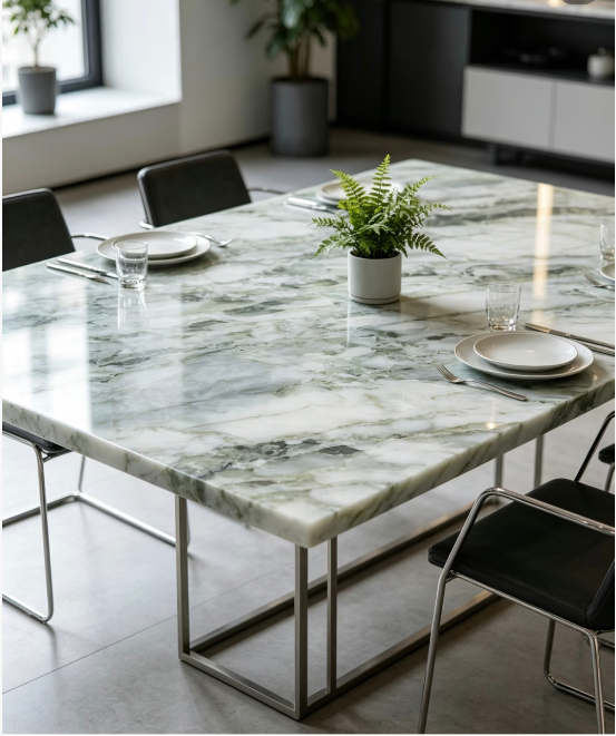 Ice Emerald Green Sintered Stone Slabs Full Body For Vanity Top Table Top Island factory
