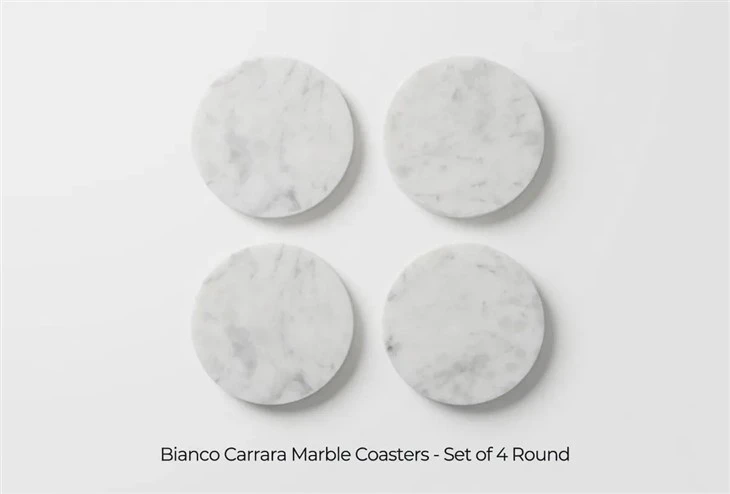 White Carrara Marble Coasters For Home Use price