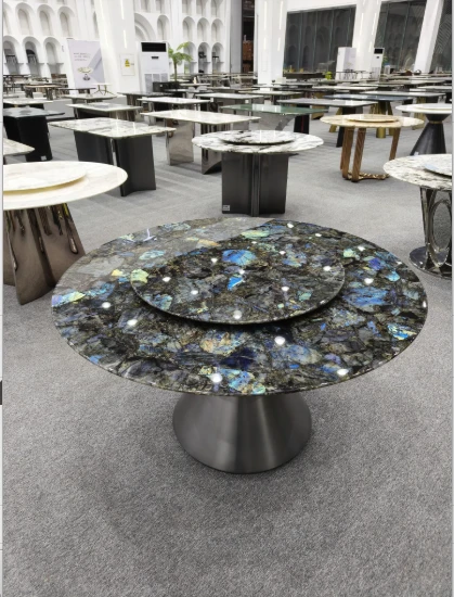 Blue Labrodorite Luxury Stone Round Dining Table For 6 best