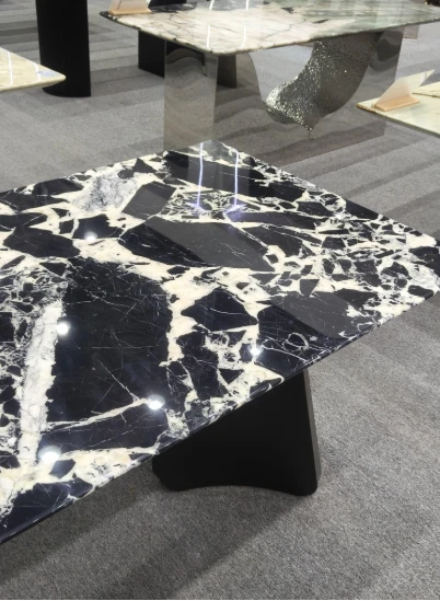 Bulgari Black Luxury Stone Dining Table For 6