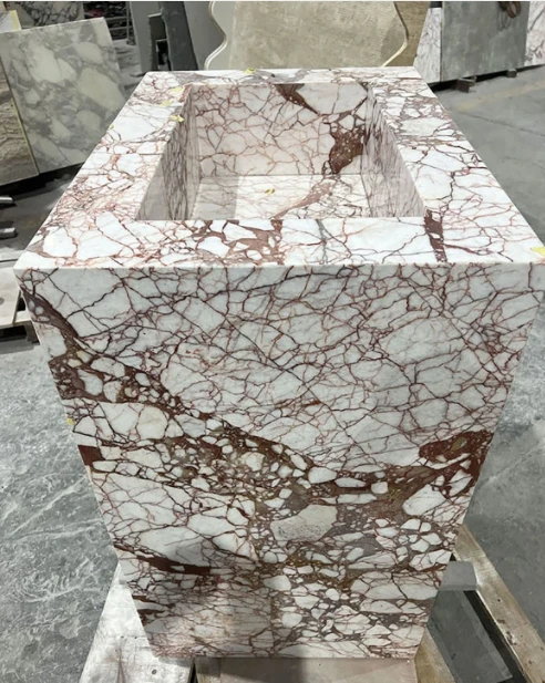 Bulgari Red Marble Pedestal Sink best