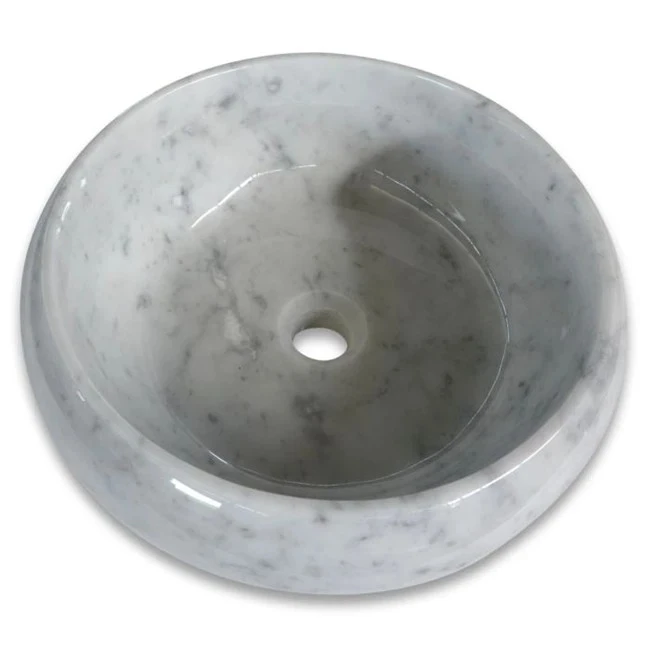 Carrara White Round Washing Basin Stone in Bathroom high quality