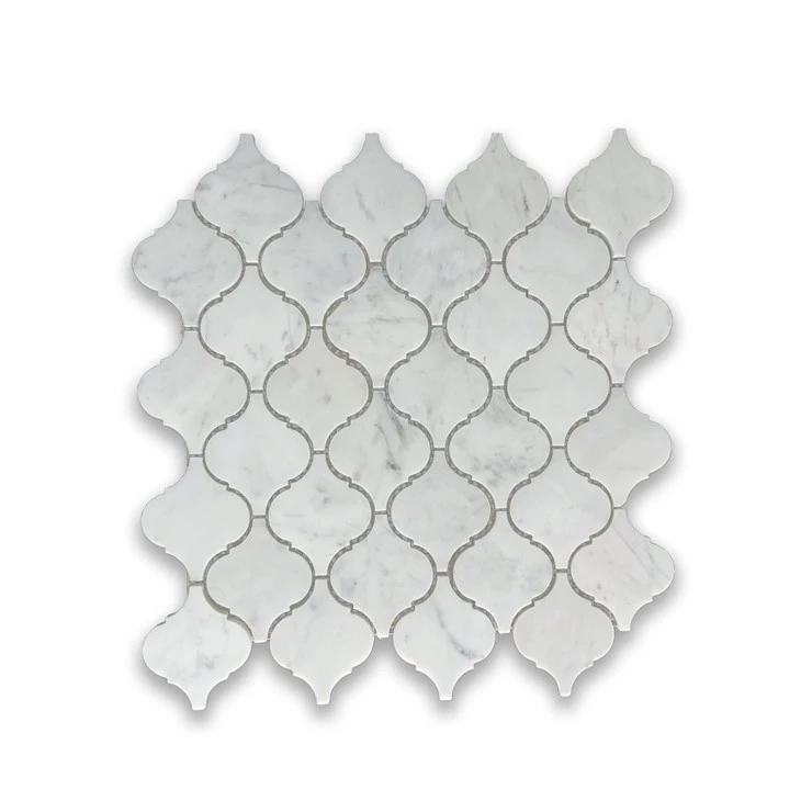 Lantern/ Arabesque White Marble Mosaic Tile best