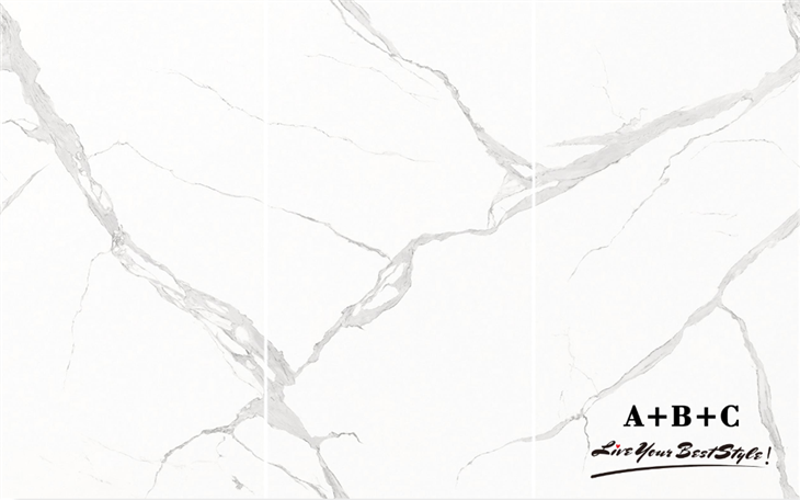 Large Format Porcelain Slabs Alpine White Sintered Stone Kitchen Countertops high quality