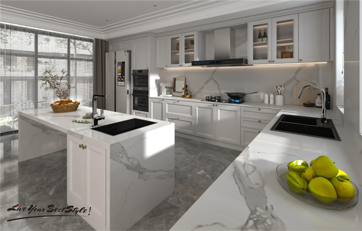 Large Format Porcelain Slabs Alpine White Sintered Stone Kitchen Countertops price