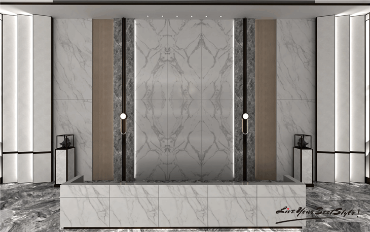 Large Format Porcelain Slabs Calacatta Kataba White Sintered Stone Thin Veneer Stone high quality