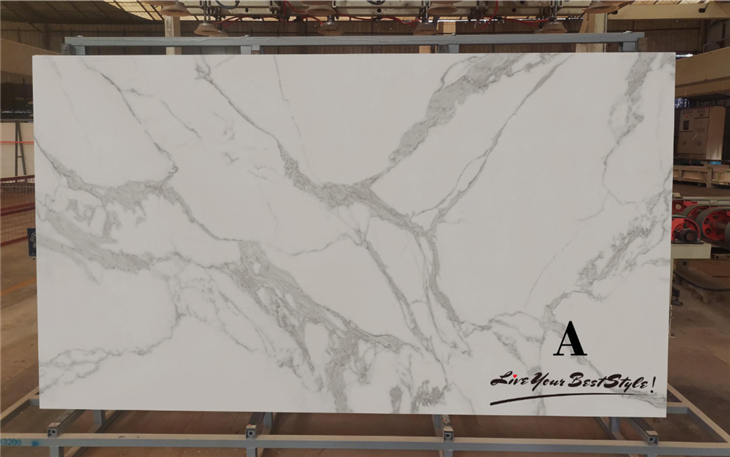 Large Format Porcelain Slabs Calacatta Kataba White Sintered Stone Thin Veneer Stone high quality