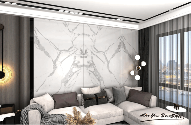 Large Format Porcelain Slabs Calacatta Kataba White Sintered Stone Thin Veneer Stone suppliers