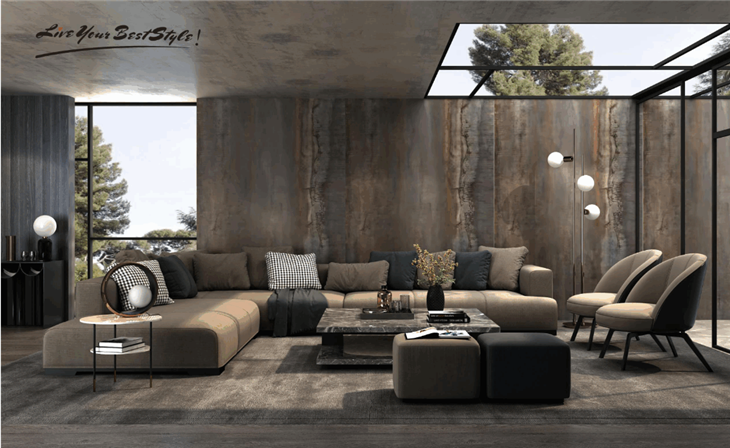 Large Format Porcelain Slabs Corten Sintered Stone Wall Panel Stone Veneer