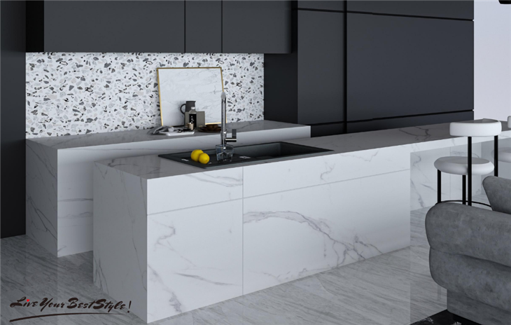 Large Format Porcelain Slabs Greek White Sintered Stone Wall Cladding Veneer high quality