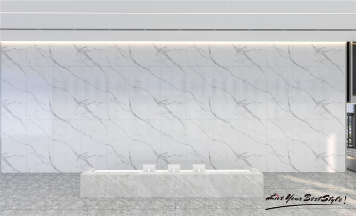 Large Format Porcelain Slabs Greek White Sintered Stone Wall Cladding Veneer factory