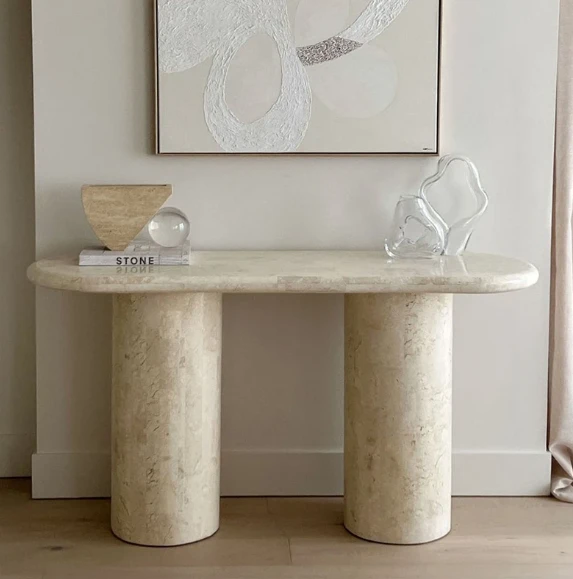 Narrow Travertine Console Table high quality