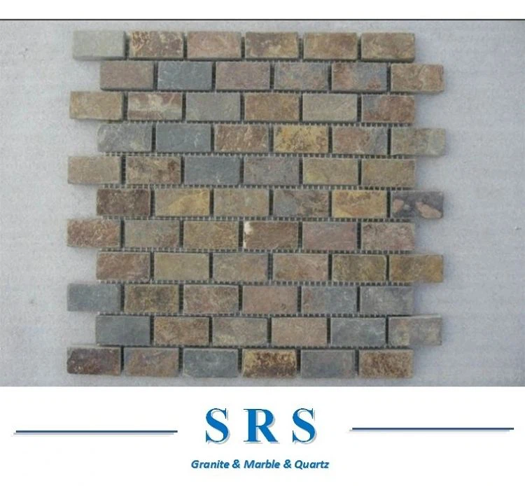 Natural Mixed Color Slate Mosaic Wall Cladding Exterior