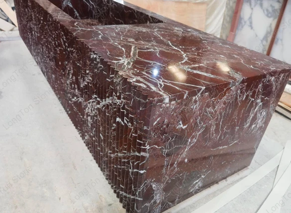 Natural Rosso Levanto Marble Sink For Bathroom