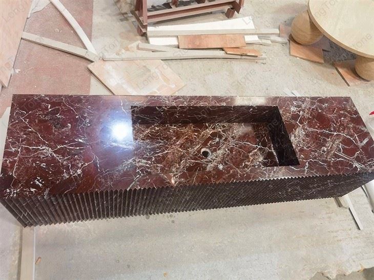 Natural Rosso Levanto Marble Sink For Bathroom best
