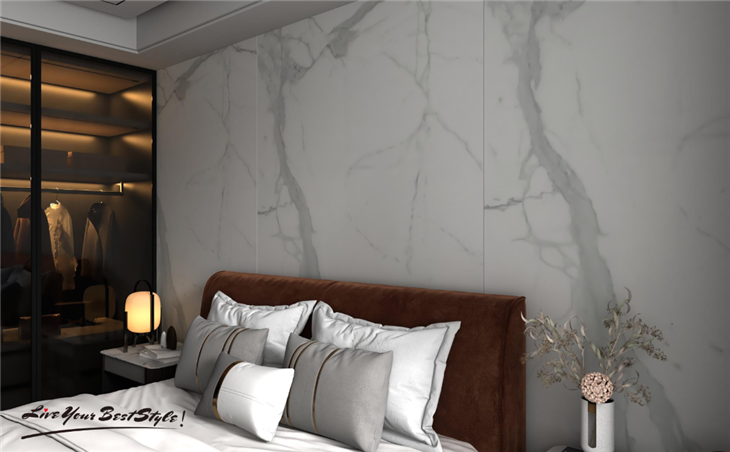 Piedra Sinterizada Bendable Stone Calacatta White Sintered Stone Wall Tile Panels-white factory