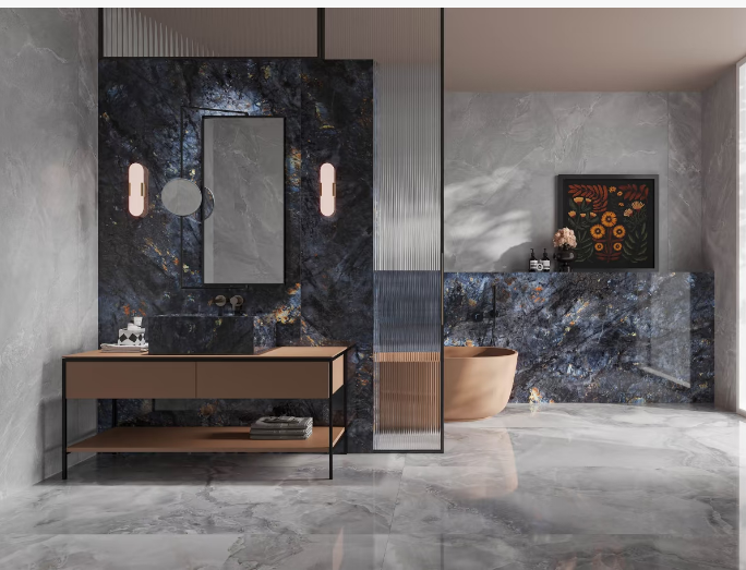 Precious Artificial Stones Blue Labrodorite Sintered Stone For Veneer Kitchen Wall Panel high quality