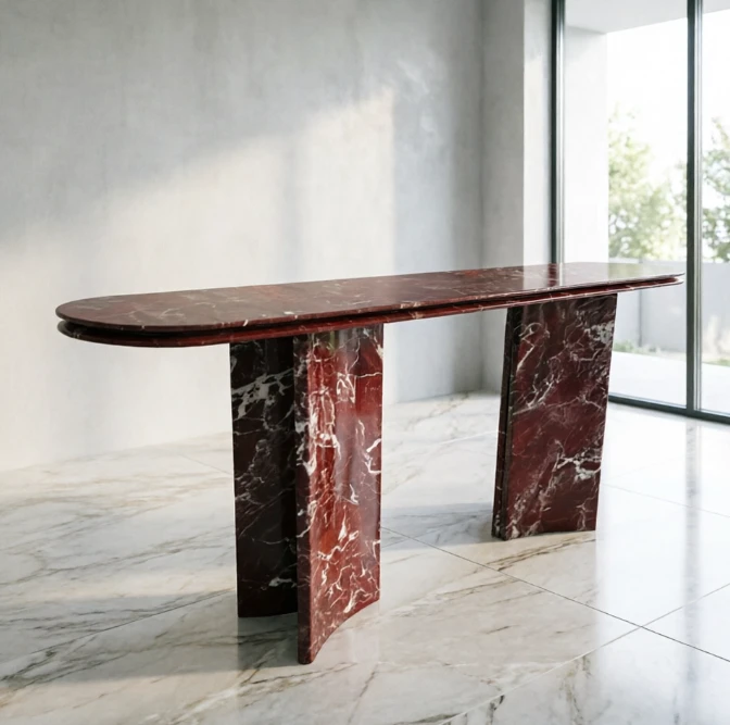 Rosso Levanto Marble Hallway Table factory