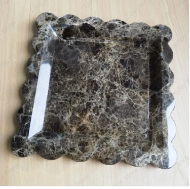 Scalloped Emperador Dark Marble Tray best
