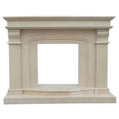 Beige Marble Fireplace Mantels