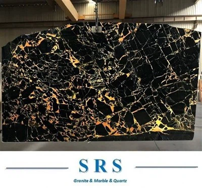 Black Gold Marble Slab