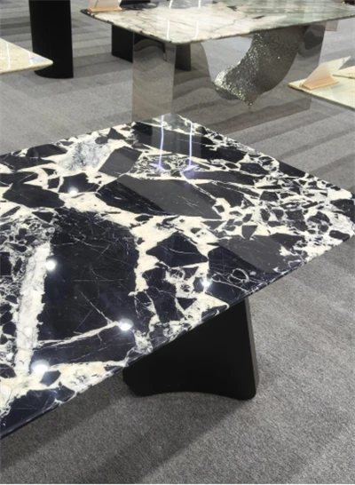 Bulgari Black Luxury Stone Dining Table For 6