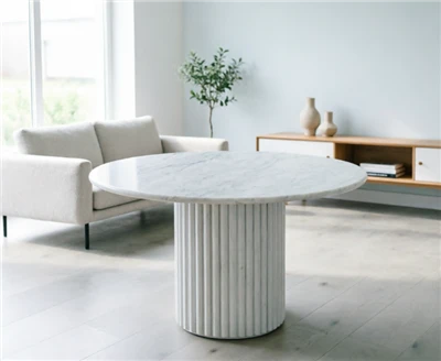 Carrara White Marble Coffee Table