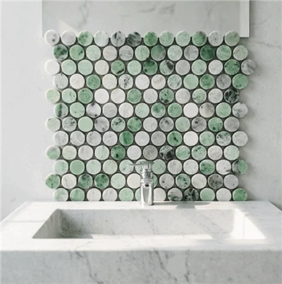 Emerald Marble Round Mosaic Tiles For Walls And Floors