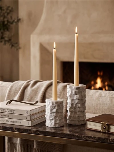 Flores Marble Candle Holders