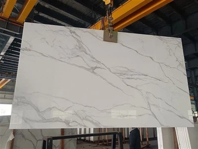 Man Made Artificial Marble Calacatta Veins Nano Glass