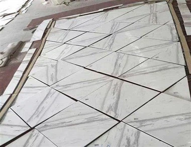 Natural Stone Polished White Volakas Marble Slabs Tiles