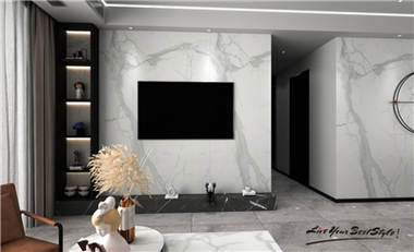 Piedra Sinterizada Bendable Stone Calacatta White Sintered Stone Wall Tile Panels-white