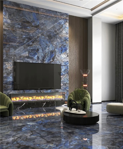 Precious Artificial Stones Blue Labrodorite Sintered Stone For Veneer Kitchen Wall Panel