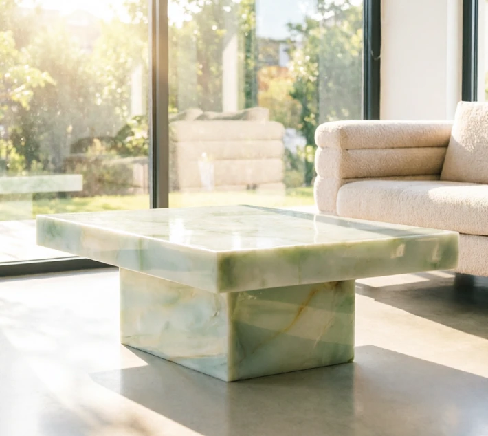 Square Green Onyx Table On Sale best