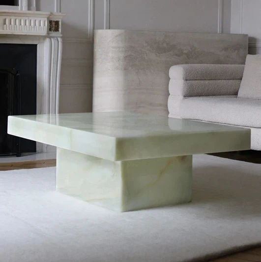 Square Green Onyx Table On Sale high quality