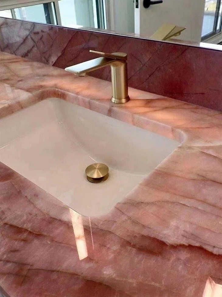 Translucent Pink Exotic Stone Cristallo Cosmopolitan Quartzite suppliers