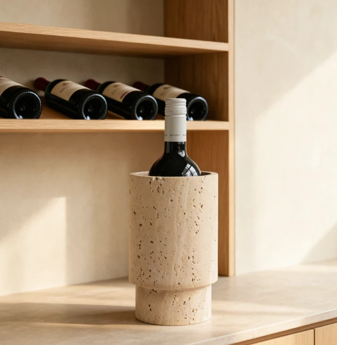 TRAVERTINE VASE - WINE COOLER high quality