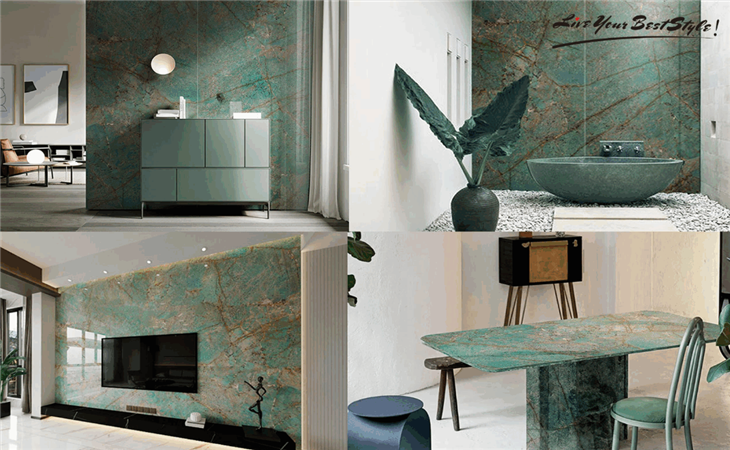 Wall Panel Stone New Amazon Green Sintered Stone Cladding Veneer suppliers