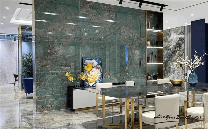 Wall Panel Stone New Amazon Green Sintered Stone Cladding Veneer factory