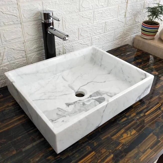 White Marble Square Bathroom Wash Basin From China price