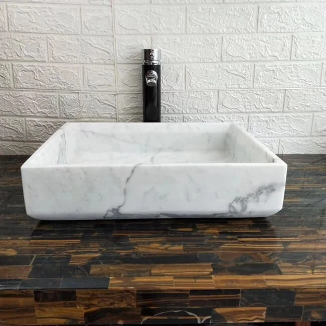 White Marble Square Bathroom Wash Basin From China suppliers