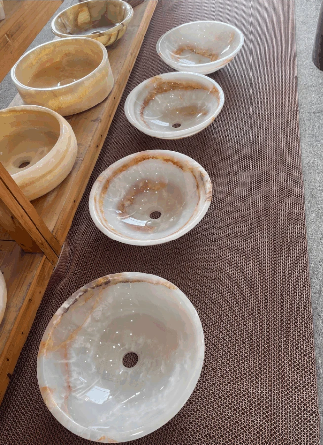 White Onyx Marble Bathroom Sink Table Top Basin Sink high quality