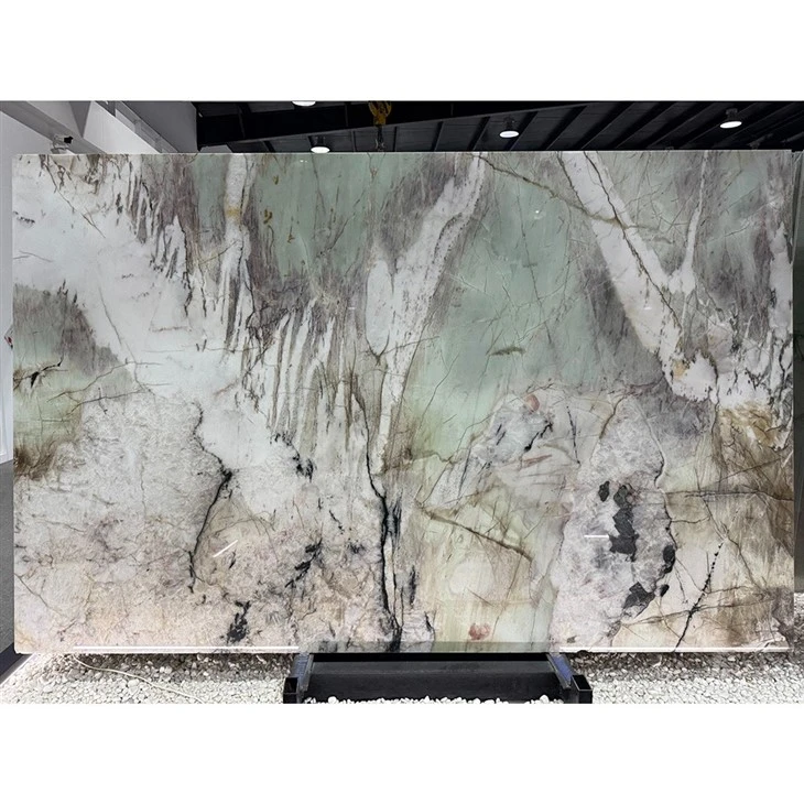 White Translucent Crystal Stone Cristallo Tiffany Quartzite Slabs high quality