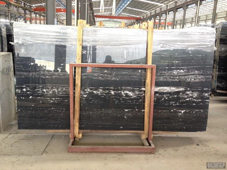 Stock A Grade Polished Silver Dragon White Black Marble Slabs