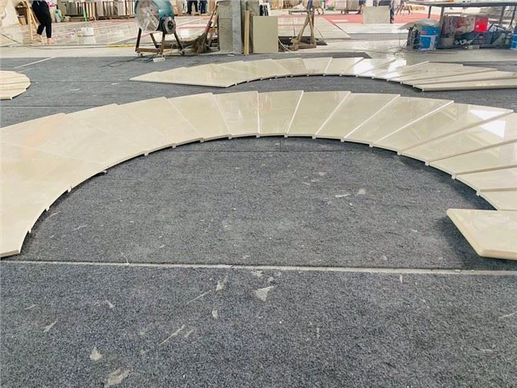 Beige Marble Spiral Stairs